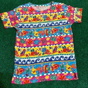 Vintage 90's Tropical Beach Theme T-shirt